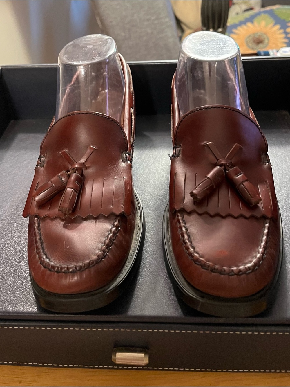 Brown Leather Tassel Loafers - Classic Women's Slip-On